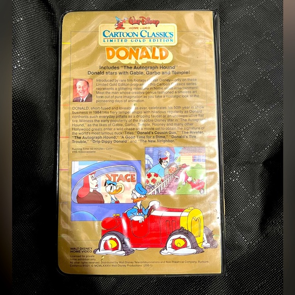 Walt Disney Cartoon Classics Limited Gold Edition DONALD DUCK VHS - Picture 2 of 2